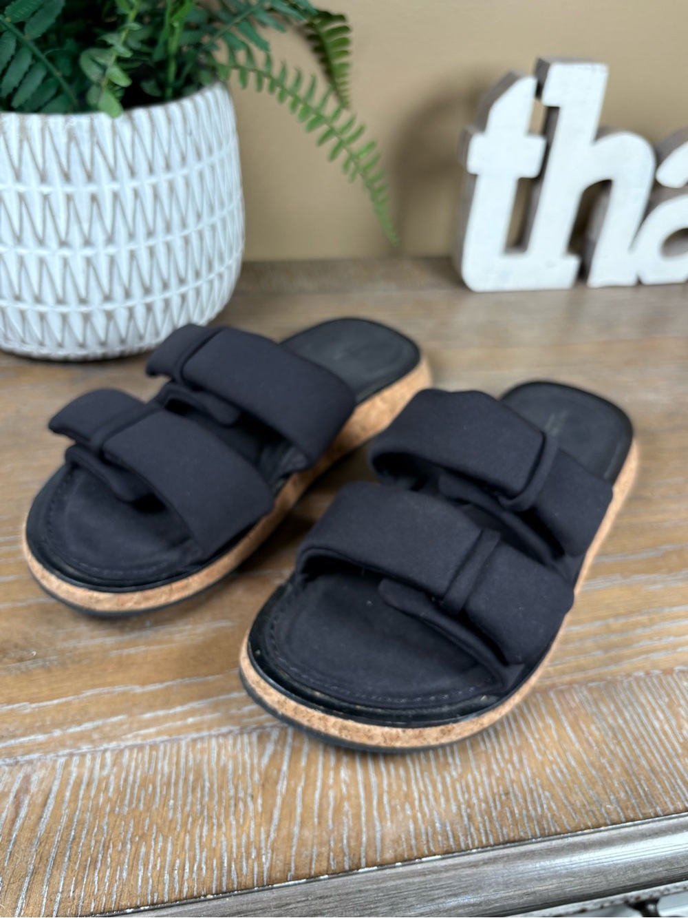 Rag & Bones Black Parque Slide Sandals with Cushioned Straps Earthy Crunchy 7.5 - Picture 5 of 13